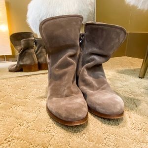 Sundance Gretchen Boots Made in Italy Taupe Suede  Size 7.5